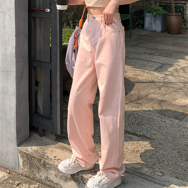 Summer High Waist Jeans Kawaii Side