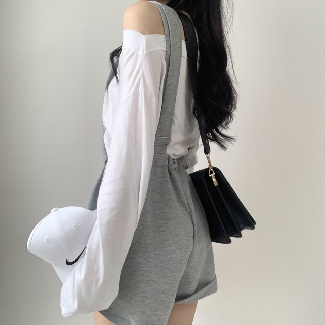 Lace-up Casual Overalls Kawaii Side