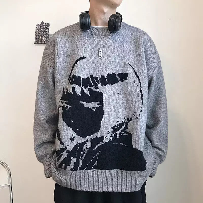 Short Hair Anime Girl Sweatshirt Kawaii Side
