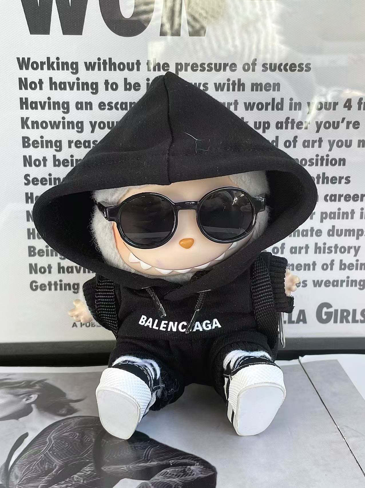 White/Black Balenciaga-Inspired Labubu Tracksuit - (Labubu Not Included)