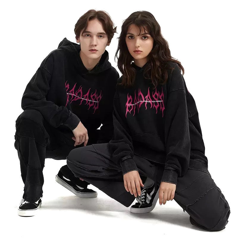 “BADASS” Hoodie Kawaii Side
