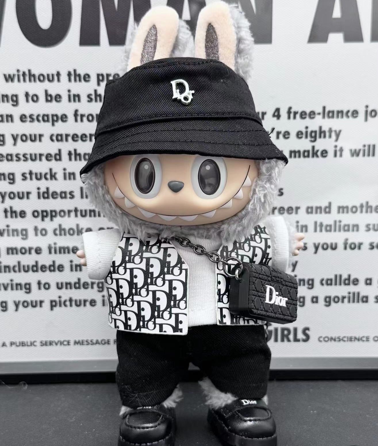 Dior-Inspired Labubu Oblique Streetwear - (Labubu Not Included)