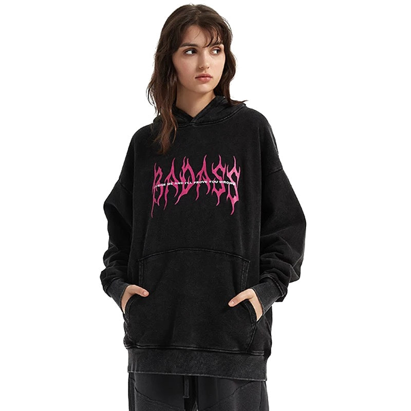 “BADASS” Hoodie Kawaii Side