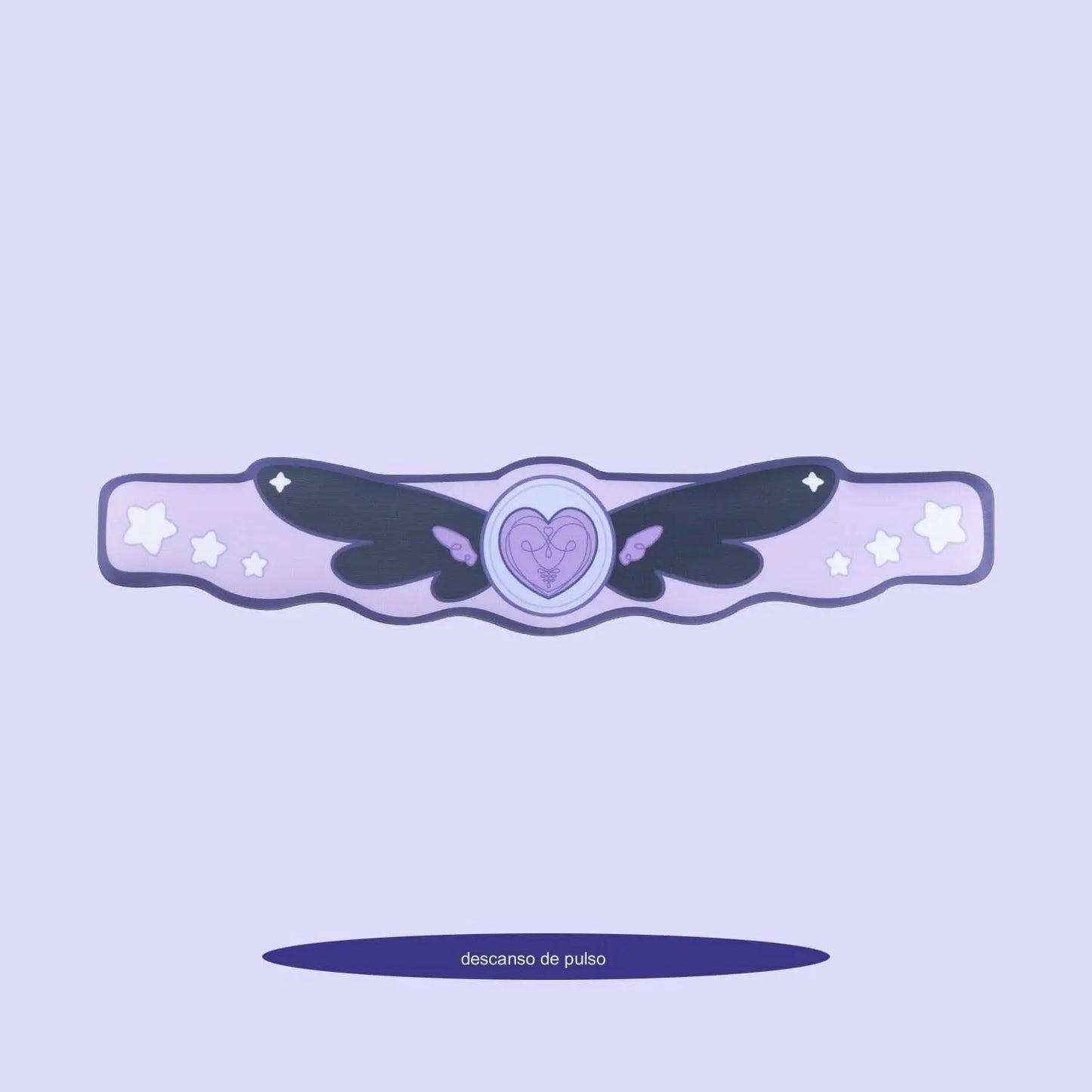 DeskPad Star Wings Negra, Impermeável - Kawaii Side