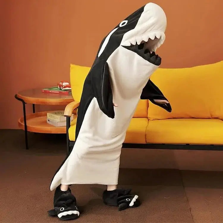 Kawaii Killer Whales Hooded Jumpsuit Pajamas - Kawaii Side