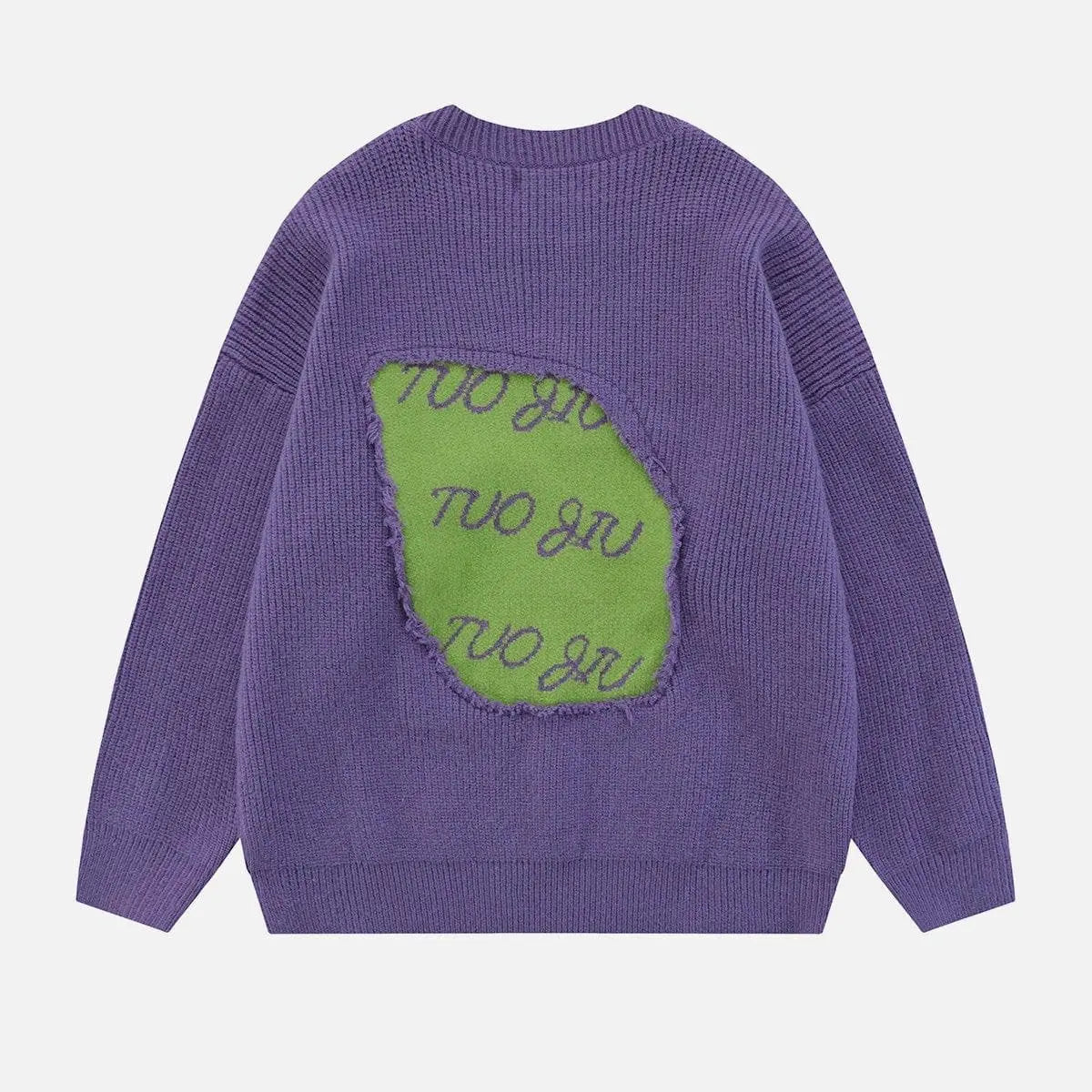 Patchwork Contrasting Colors Sweater - Kawaii Side