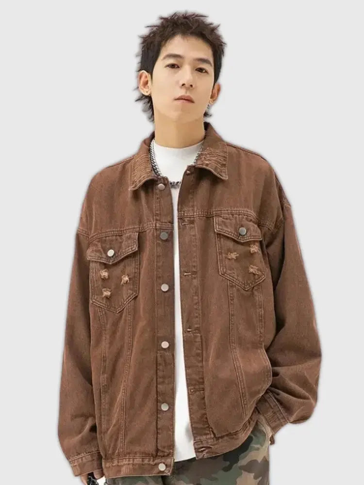 Retro Vintage Denim Jacket 'Basic' - Kawaii Side