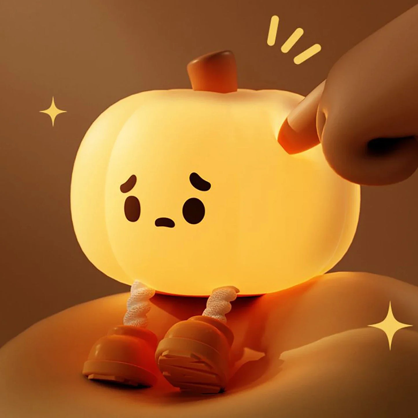 Cute Pumpkin Halloween Night Lights Soft Silicone Kawaii Side