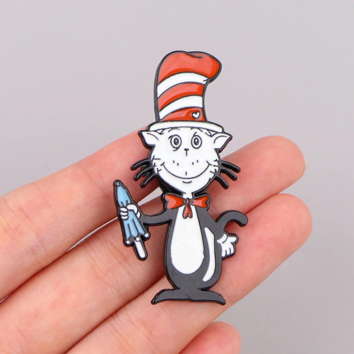 The Cat in the Hat Enamel Pin Kawaii Side