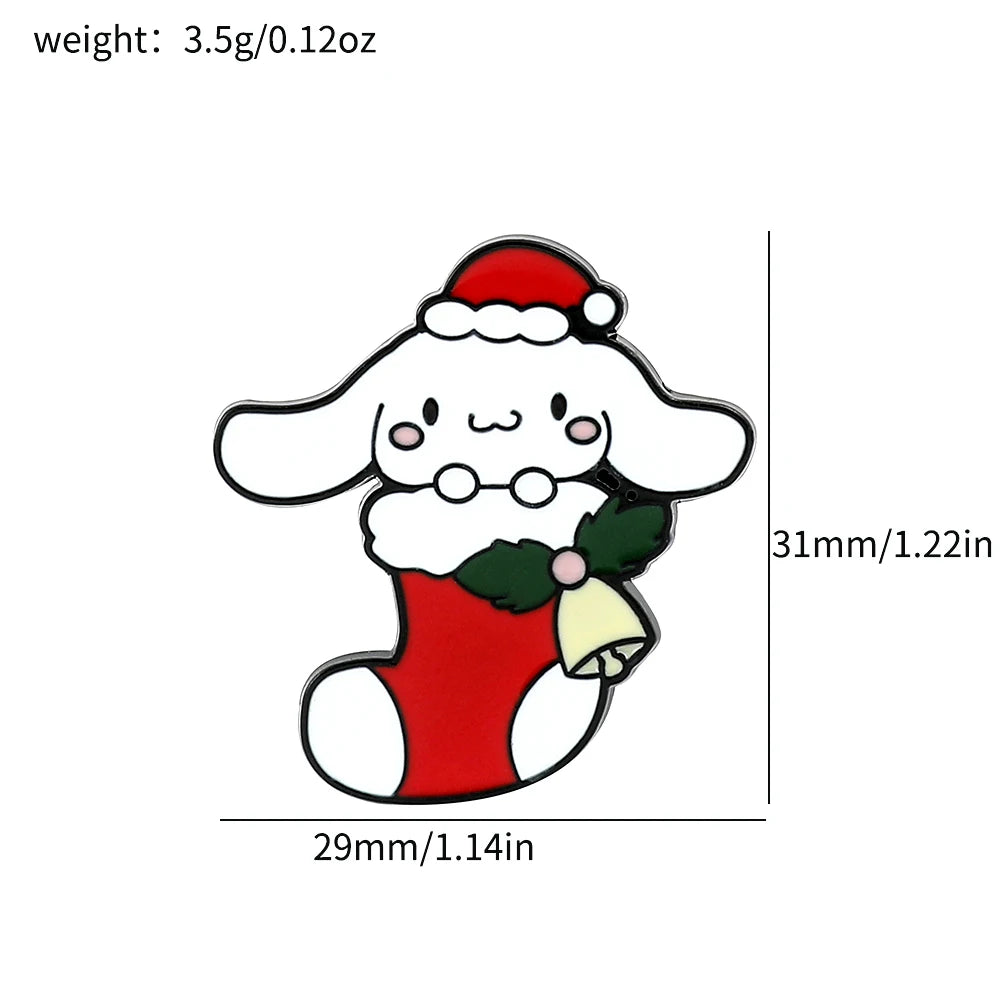 Kawaii Christmas Enamel Pin Kawaii Side