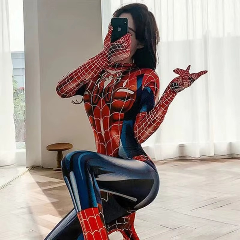 'Miss Spider' Stretchy Tight Costume Bodysuit