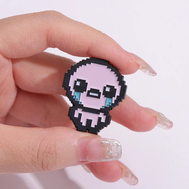 The Binding of Isaac Enamel Pins Custom Brooches Anime Games Lapel Badges Cartoon Jewelry Gift for Kids Friends Kawaii Side