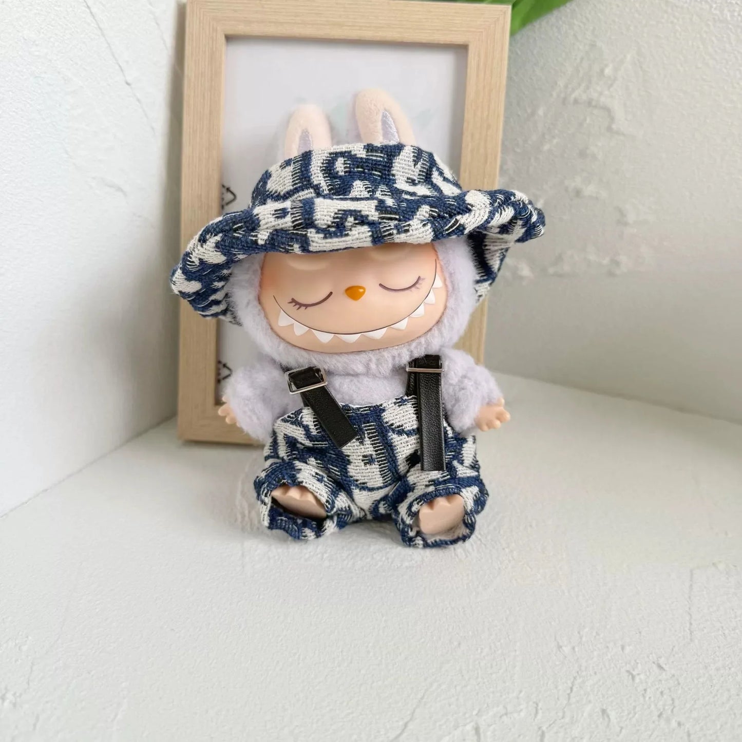 Labubu Outfit Stylish Bucket Hat and Overall (Labubu Not Included)