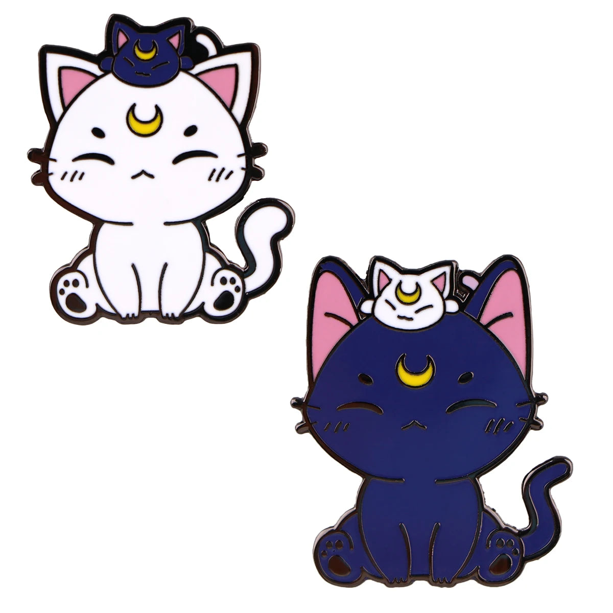 Mon Kittens Enamel Pin Kawaii Side