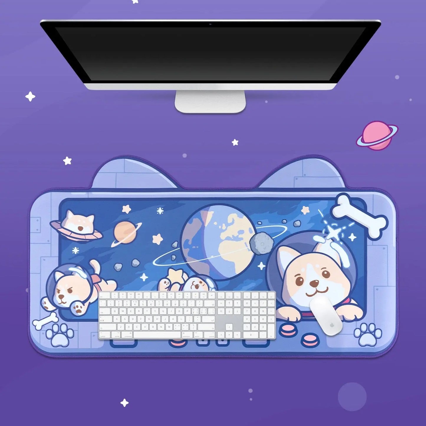 Desk Pad Gamer Cachorrinho Espacial - Kawaii Side