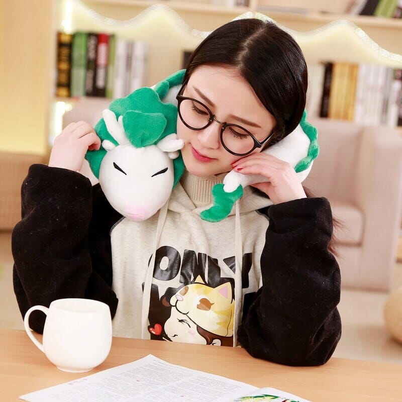 Almofada Haku Viagem de Chihiro Ghibli Kawaii PelΓΊcia GatoGeek