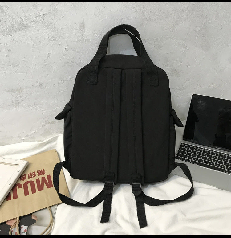 Anything But Basic Double Handle Canvas School Backpacks Kawaii Side