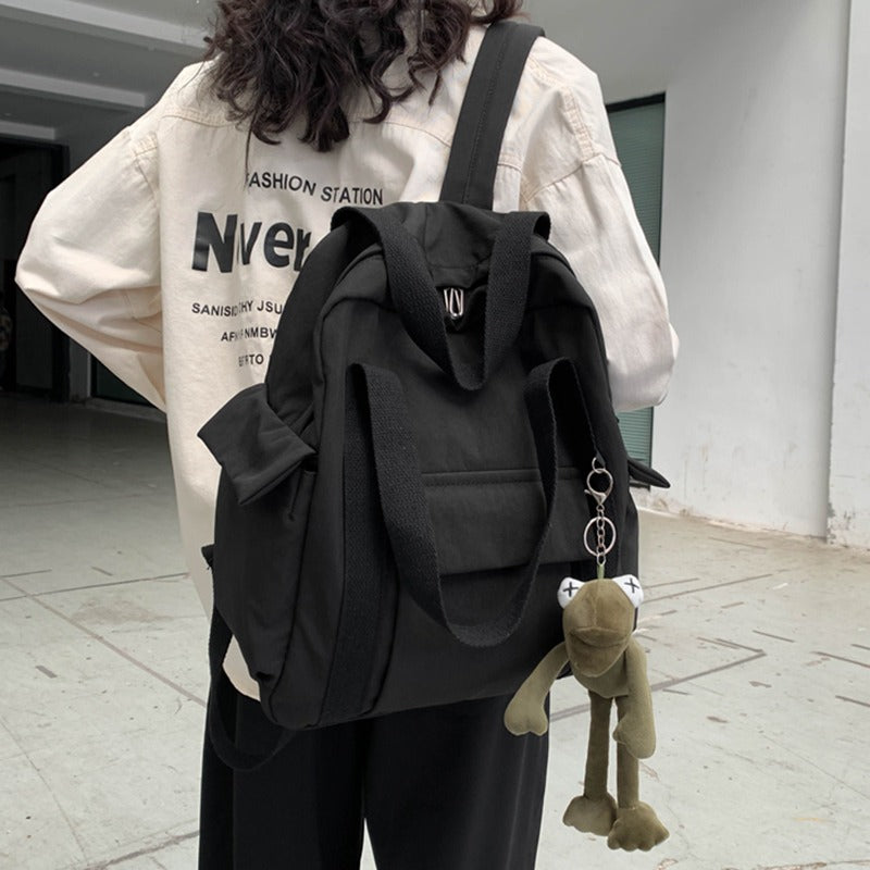 Anything But Basic Double Handle Canvas School Backpacks Kawaii Side
