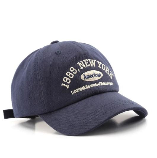 Boné 1989 New York Casual Estiloso Boné GatoGeek Azul Marinho