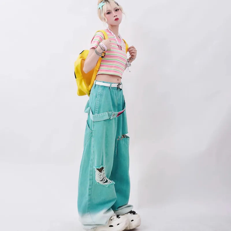 Wide Harajuku Y2K Pants Kawaii Side