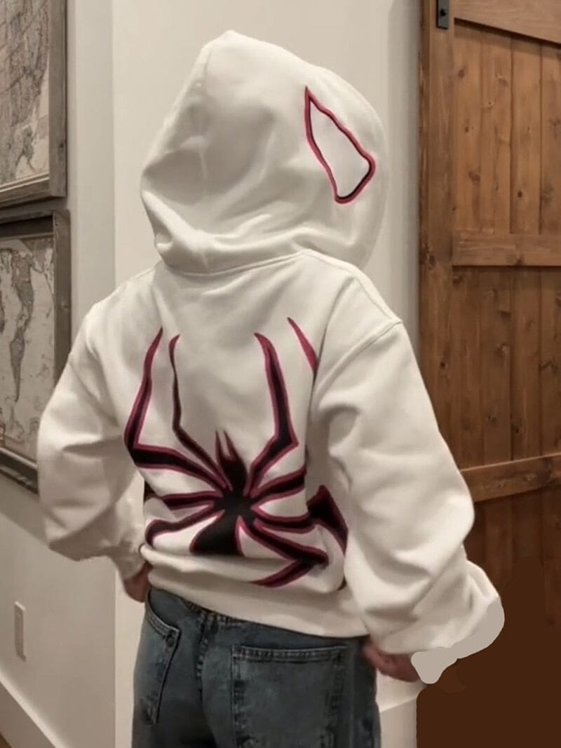 Spider Couple Streetwear Hoodie Kawaii Side
