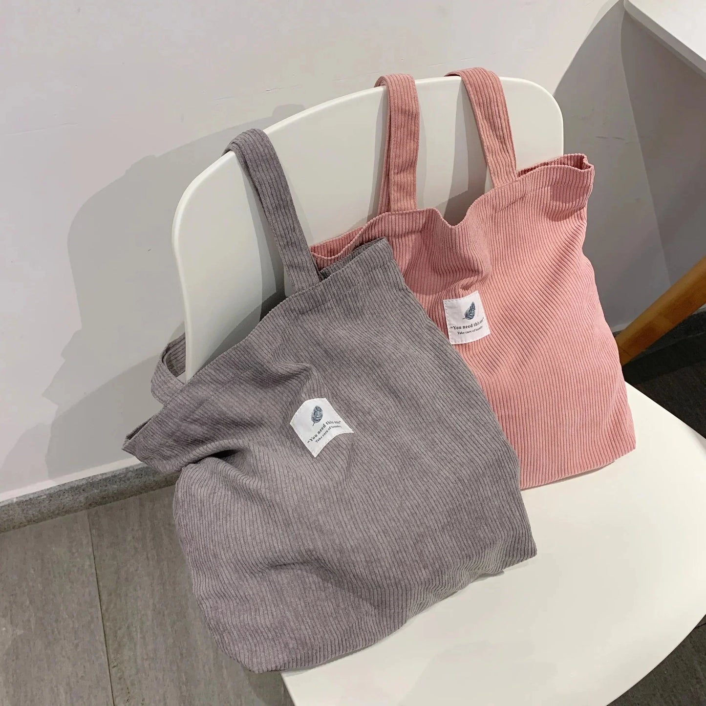 Corduroy Bag Handbags for Women Shoulder Bags Female Soft Environmental Storage Reusable Girls Small and Large Shopper Totes Bag GatoGeek