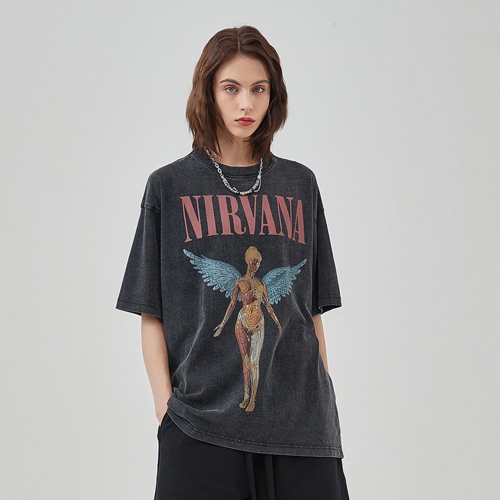 Vintage 90s Grunge Oversize Tee Kawaii Side