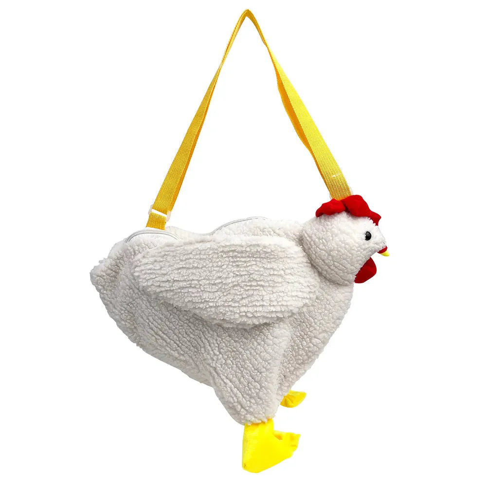 Funny Women Hen Shape Plush Bag Cute Cartoon Chicken Crossbody Shoulder Bag Travel Satchel Purse for Women Girl Handbags Bags GatoGeek WT