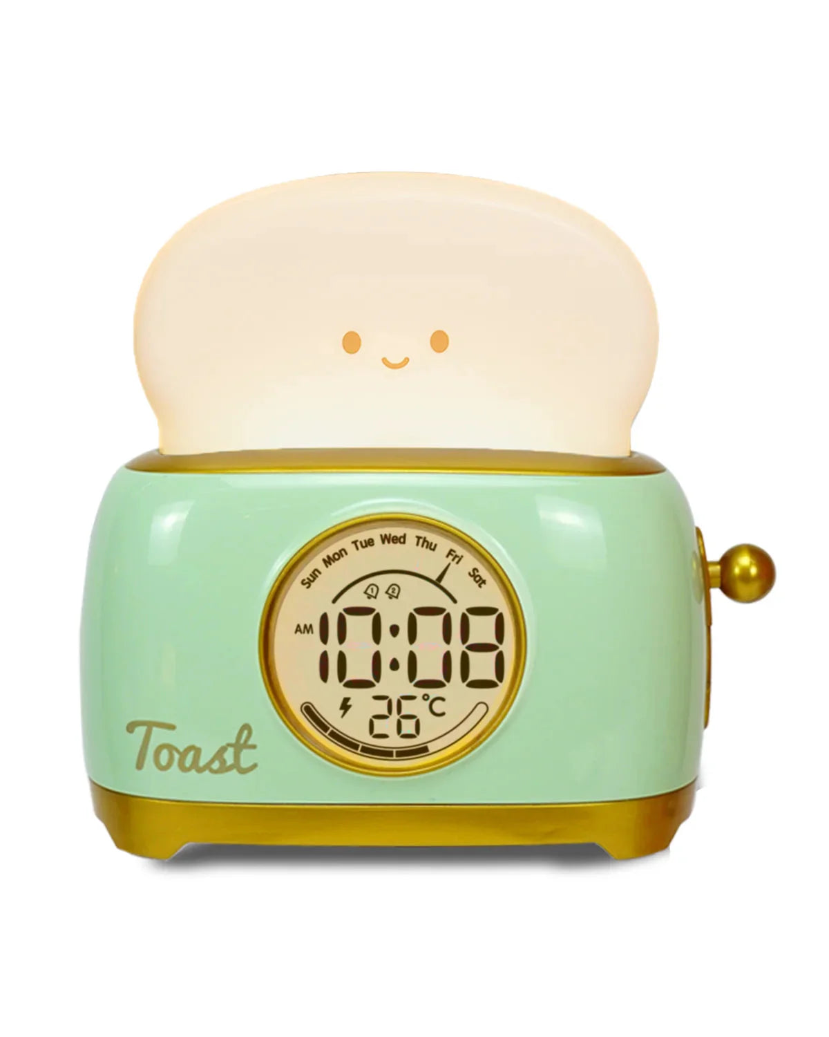 Kawaii Toast LED Night Light Digital Alarm Clock Kawaii Side