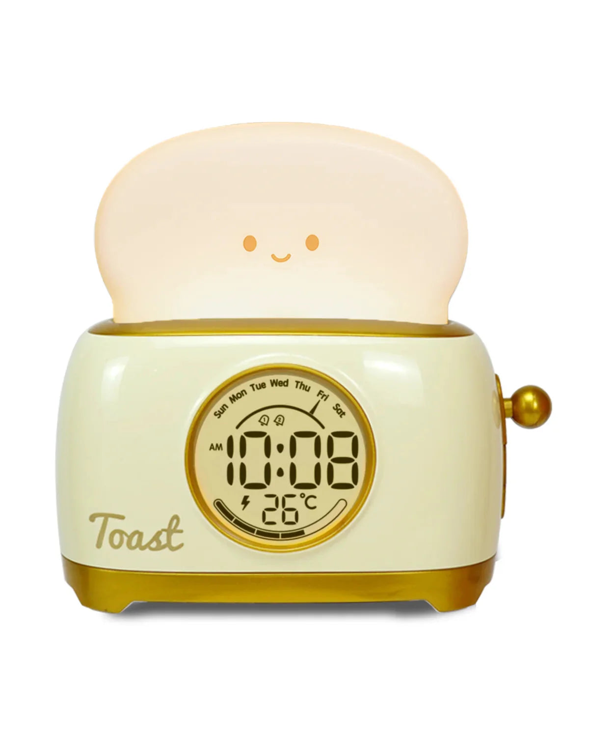 Kawaii Toast LED Night Light Digital Alarm Clock Kawaii Side