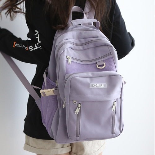 Korean Front Pocket Backpack Kawaii Side
