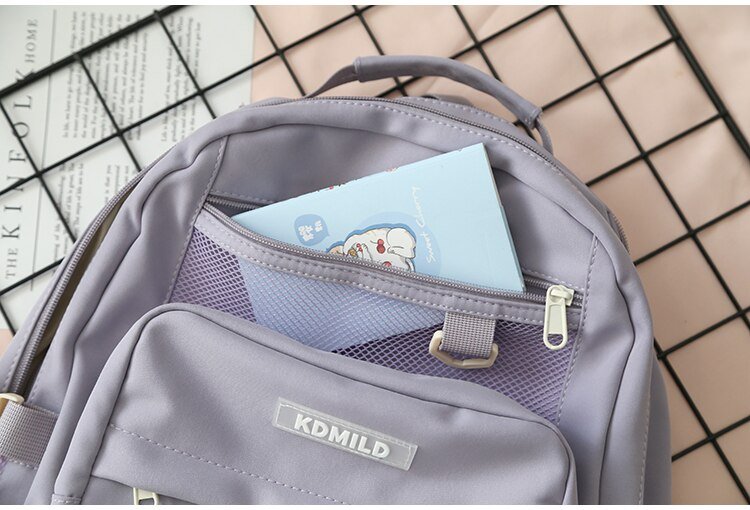 Korean Front Pocket Backpack Kawaii Side