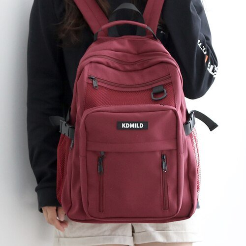 Korean Front Pocket Backpack Kawaii Side
