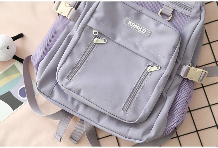 Korean Front Pocket Backpack Kawaii Side
