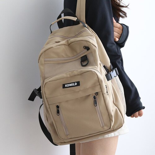 Korean Front Pocket Backpack Kawaii Side