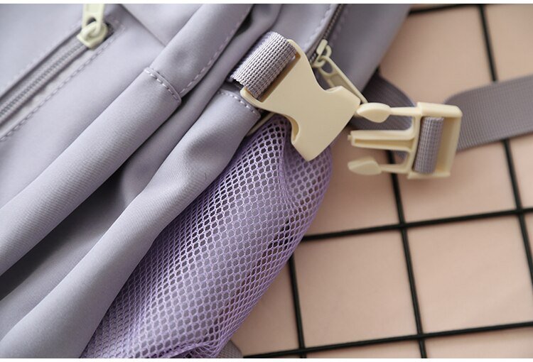 Korean Front Pocket Backpack Kawaii Side