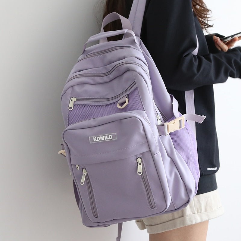 Korean Front Pocket Backpack Kawaii Side