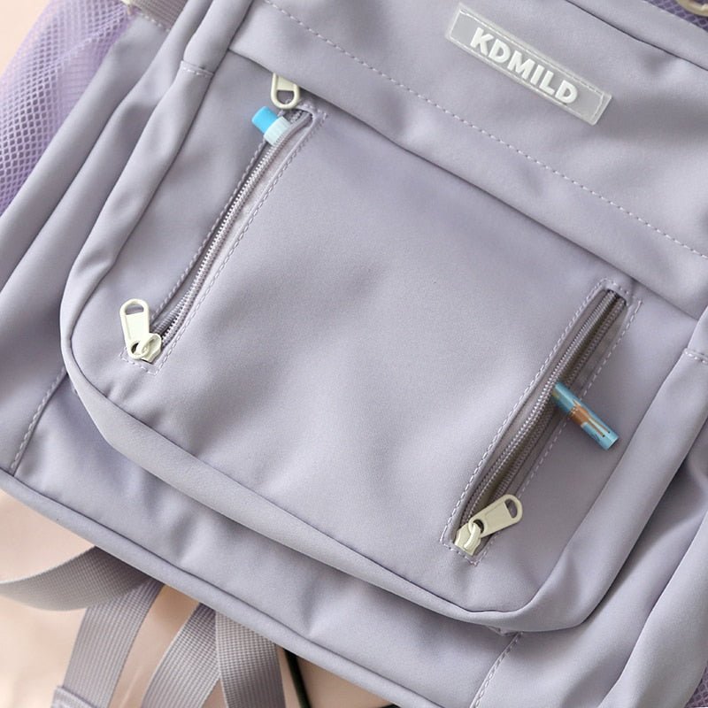 Korean Front Pocket Backpack Kawaii Side