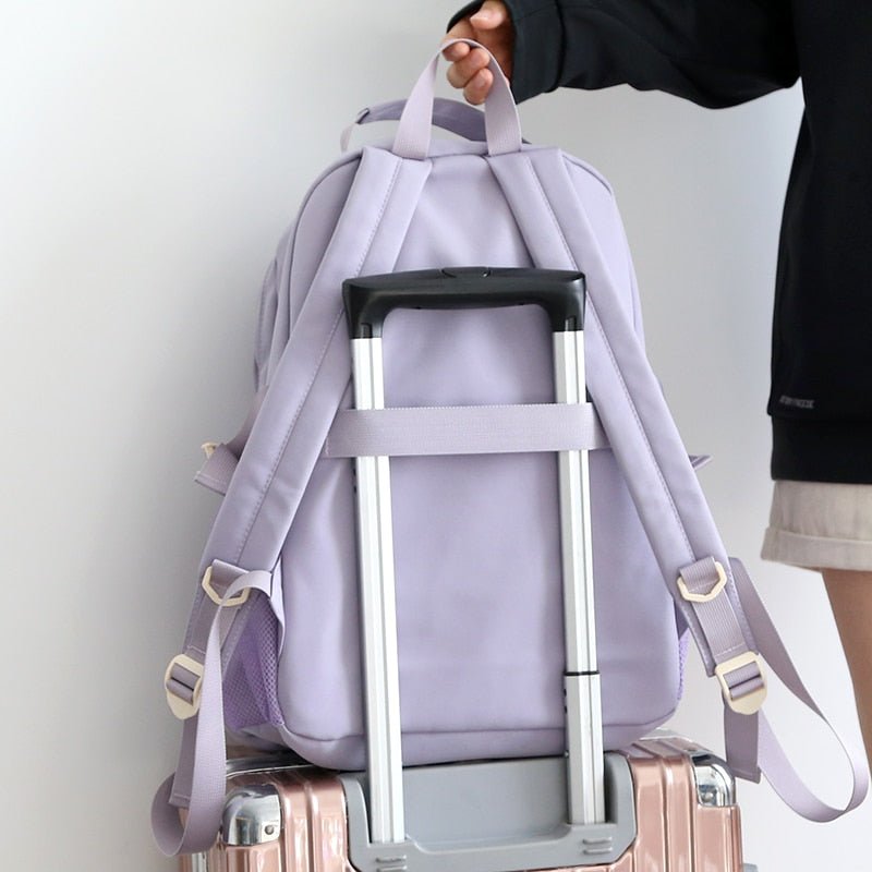 Korean Front Pocket Backpack Kawaii Side
