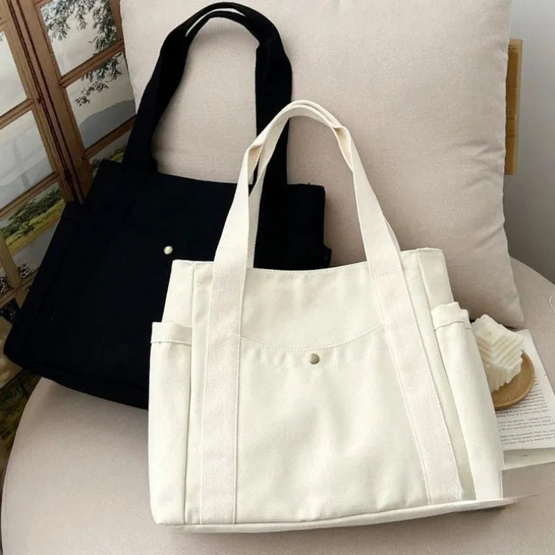 Large Capacity Canvas Tote Bags for Work Commuting Carrying Bag College Style Student Outfit Book Shoulder Bag GatoGeek