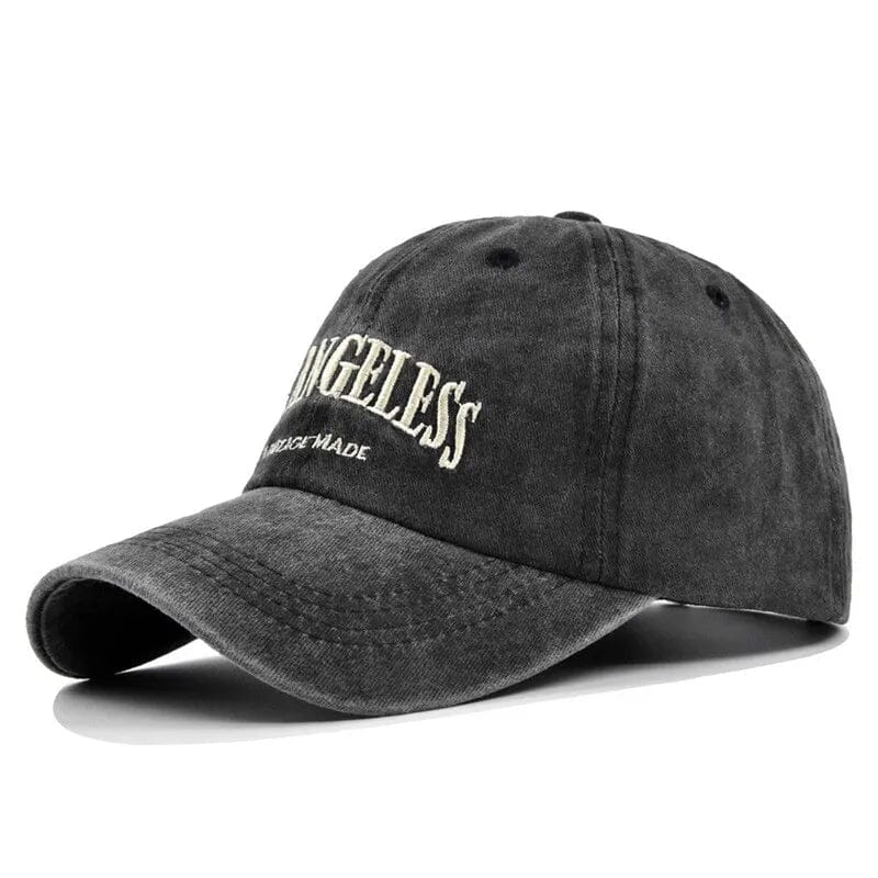 Retro Washed Cotton Baseball Cap Men Women Letter Embroidery Hip Hop Hat Unisex Spring Summer Adjustable Snapback Sports Caps GatoGeek A dark gray Adjustable