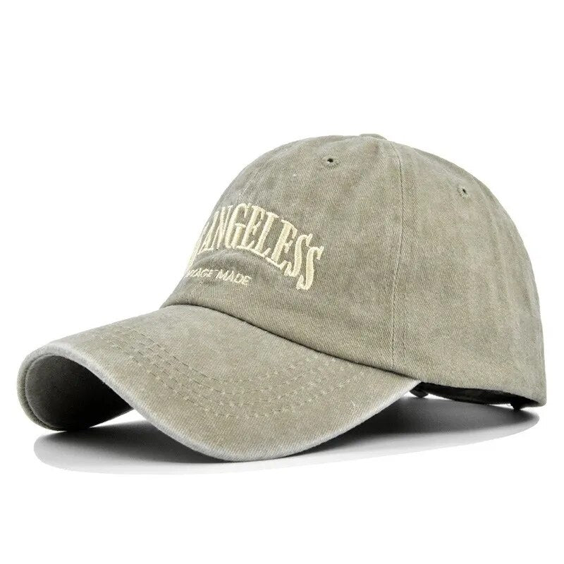 Retro Washed Cotton Baseball Cap Men Women Letter Embroidery Hip Hop Hat Unisex Spring Summer Adjustable Snapback Sports Caps GatoGeek A khaki Adjustable