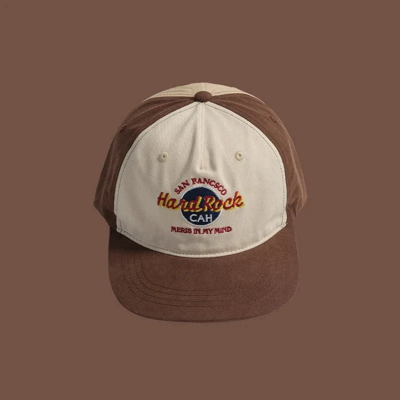 Summer Spring Tide Brand Ins Korean Hat Female Hip-hop Contrasting Color Flat-brimmed Men Street Parent-child Baseball Cap GatoGeek Dark Brown 55-58cm