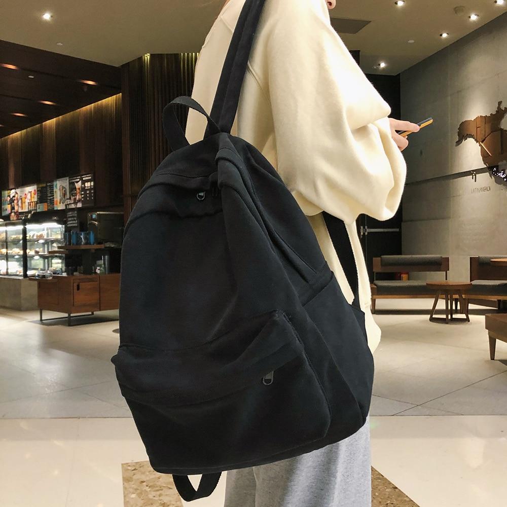 The Basic Canvas School Backpack Kawaii Side