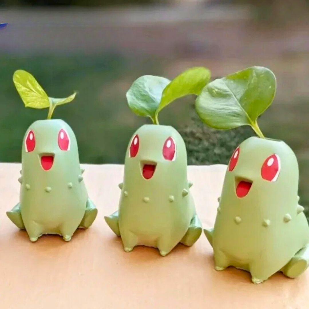 Chikorita Kawaii Planter Pot Kawaii Side