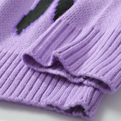 Purple Flame Sweatshirt Kawaii Side