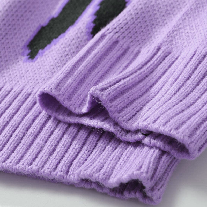 Purple Flame Sweatshirt Kawaii Side