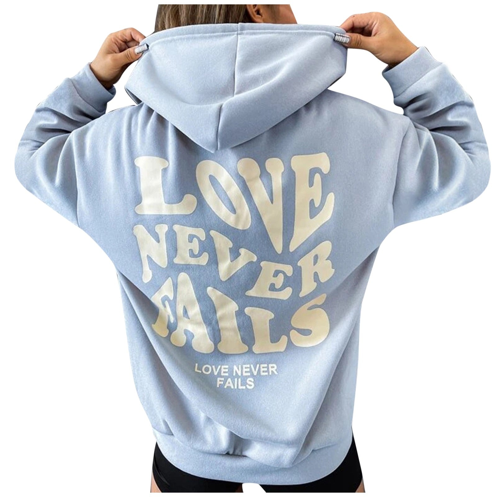 Love Never Fails Aesthetic Hoodie Kawaii Side