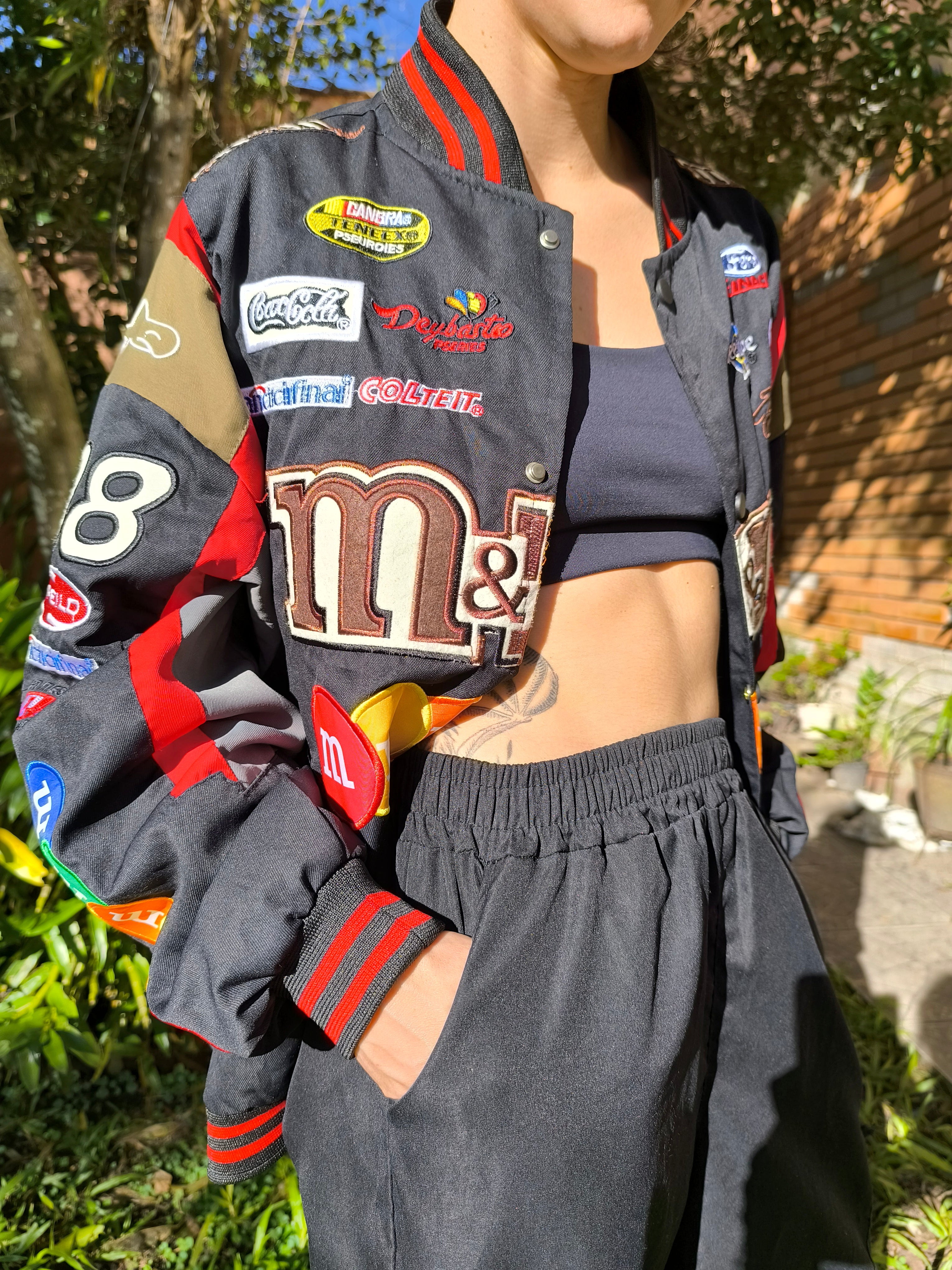 M&M's Motorcycle Racer Windbreaker Jacket Kawaii Side