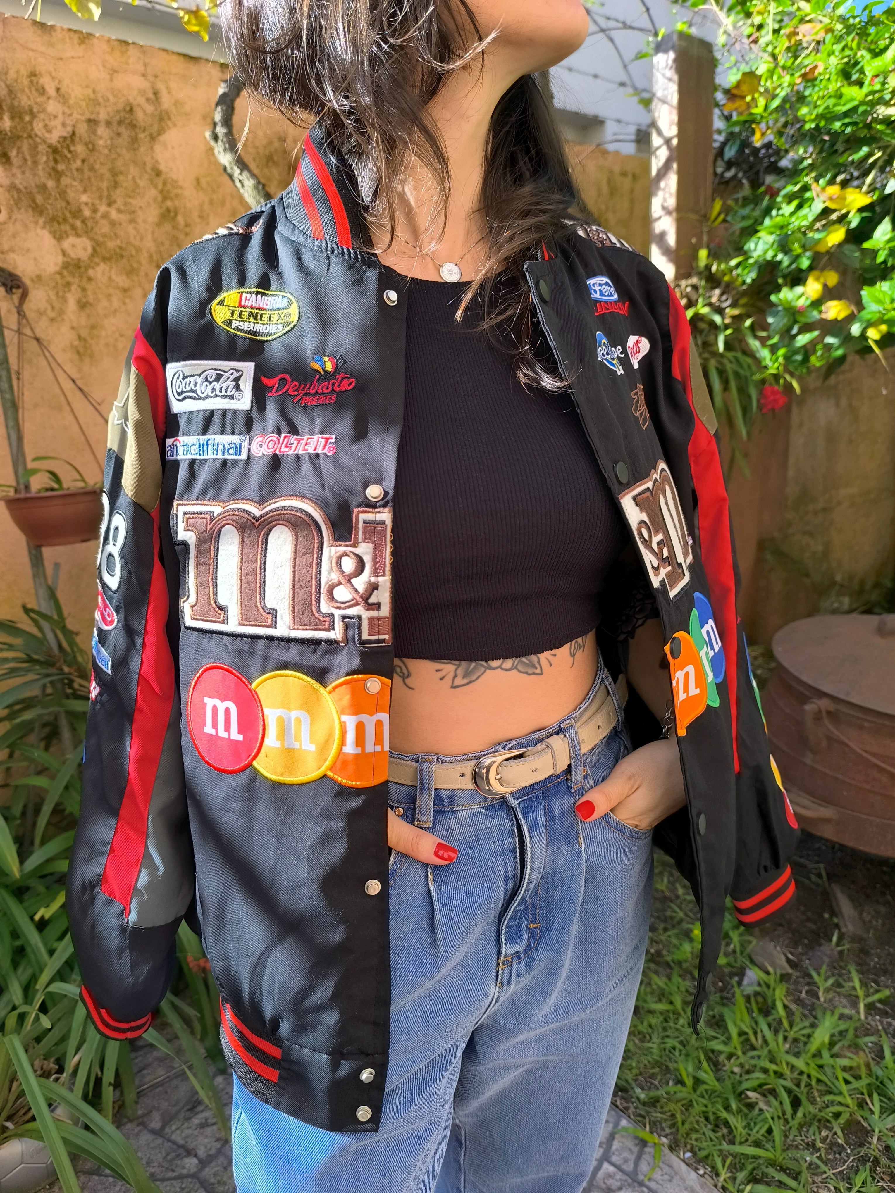 M&M's Motorcycle Racer Windbreaker Jacket Kawaii Side